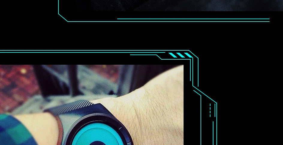 SINOBI Unique Vortex Concept Watch Men's High Quality 316L Stainless Steel Modern Trend Sport Black Wrist Watches reloj hombre