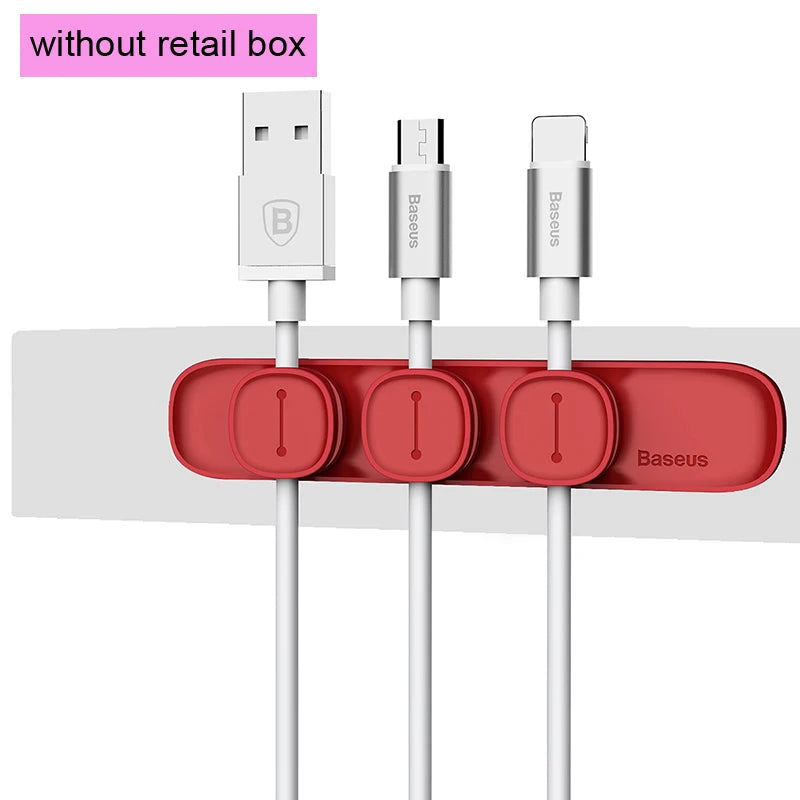 Baseus Magnetic protector Cable Clip Desktop Tidy Cable Organizer USB Charger Cable Holder Cable management