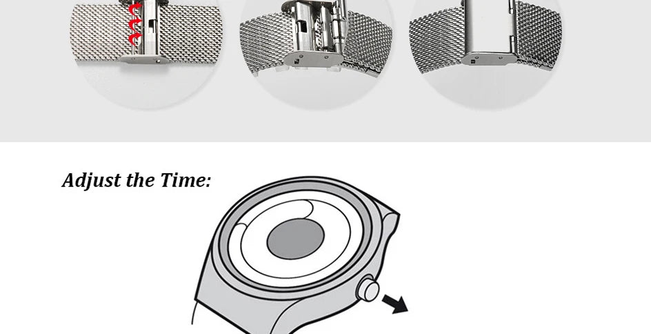 SINOBI Unique Vortex Concept Watch Men's High Quality 316L Stainless Steel Modern Trend Sport Black Wrist Watches reloj hombre