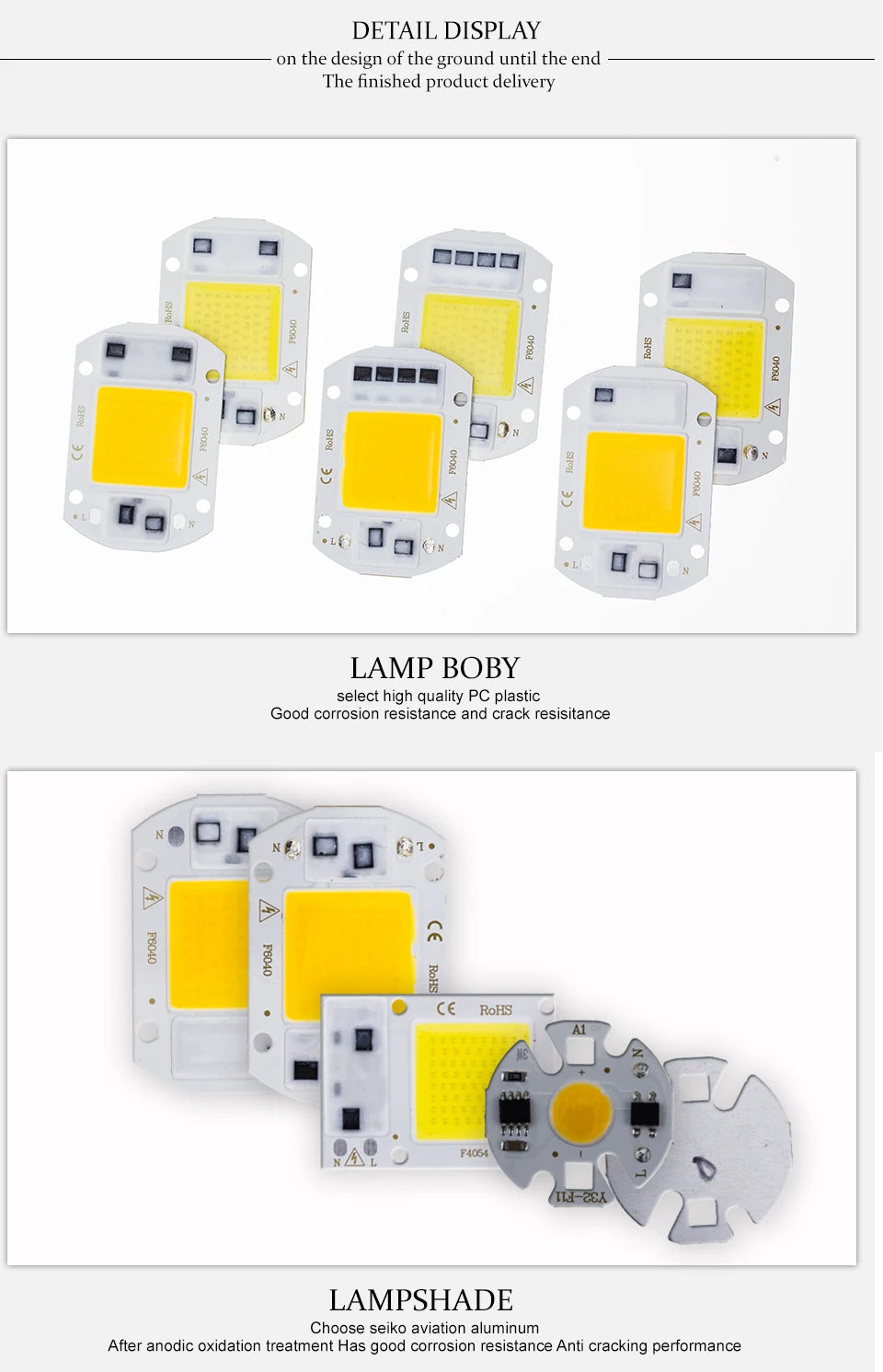 COB LED Chip Light 220V 10W 50W 20W 30W 3-9W rectangular Chip Lamp For Spotlight No Need Driver DIY Led Floodlight Lamp Y27 Y32