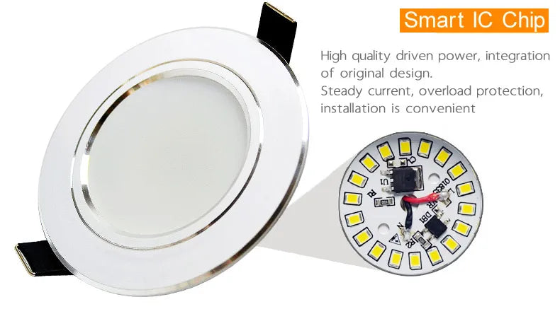 Led Downlight 3W 5W 7W 9W 12W 15W 18W AC 220V 230V 110V Ceiling Bathroom Lamps Living Room Light Home Indoor Lighting