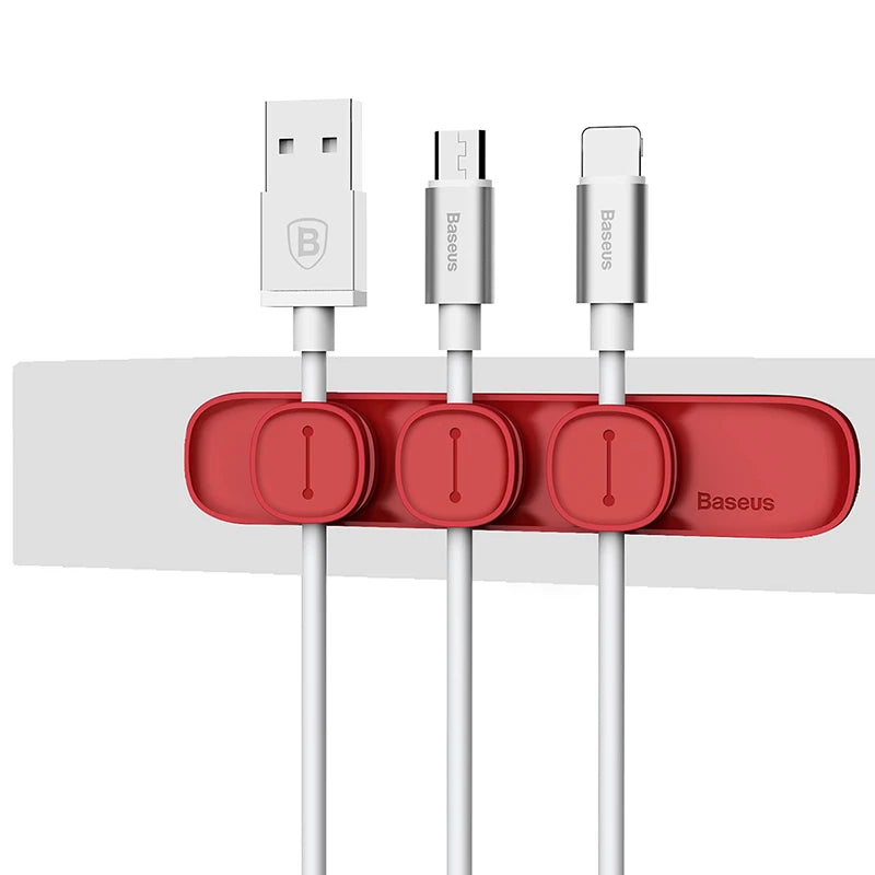 Baseus Magnetic protector Cable Clip Desktop Tidy Cable Organizer USB Charger Cable Holder Cable management