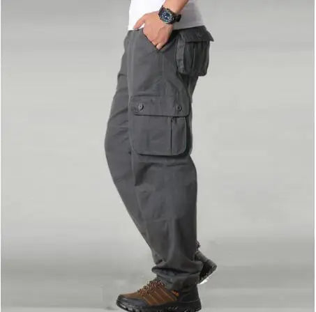 Cotton Men's Cargo Pants Casual Multi Pockets Tactical Work Pants Men Outerwear Straight Slacks Long Trousers For Men Clothing