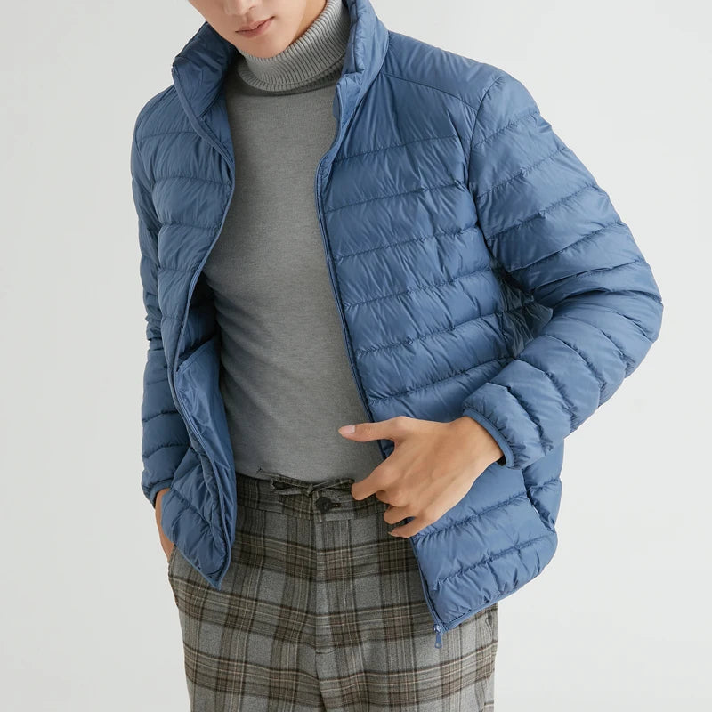 New Autumn Winter Man 90% Duck Down Jacket Ultra Light Thin S-3XL Spring Jackets Men Stand Collar Outerwear Coat