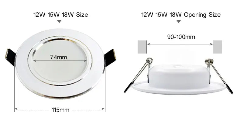 Led Downlight 3W 5W 7W 9W 12W 15W 18W AC 220V 230V 110V Ceiling Bathroom Lamps Living Room Light Home Indoor Lighting