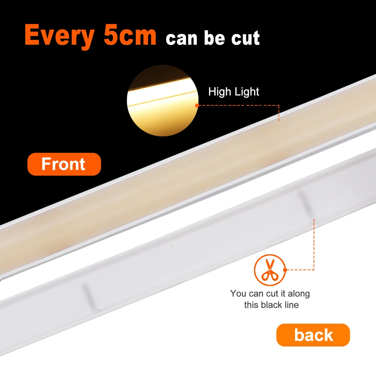 Waterproof COB LED Strip Light 12V 24V Flexible LED Neon Light 0.5-20M 320LEDs High Density Linear Lighting COB LED Lights