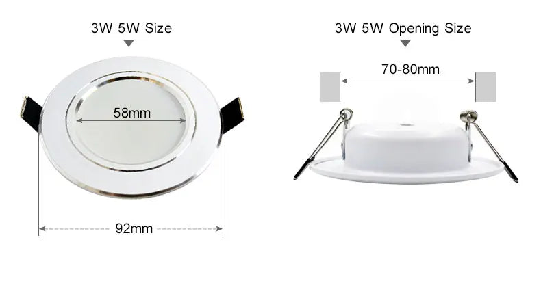 Led Downlight 3W 5W 7W 9W 12W 15W 18W AC 220V 230V 110V Ceiling Bathroom Lamps Living Room Light Home Indoor Lighting