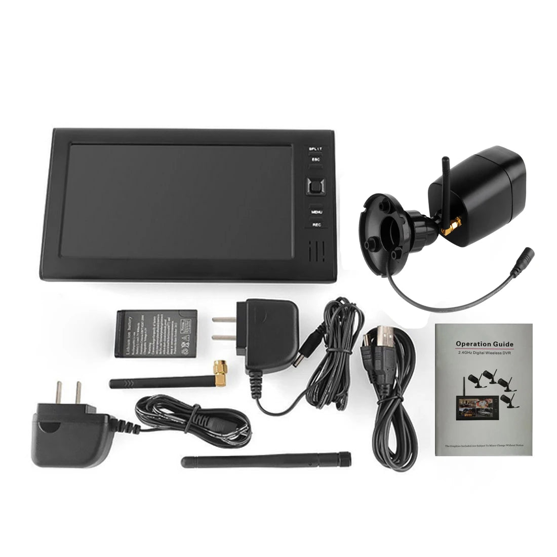 Wireless Surveillance 2.4G 4CH Security CCTV 720P Camera System Baby Monitor with Infrared Night Vision Present 8G TF Cards