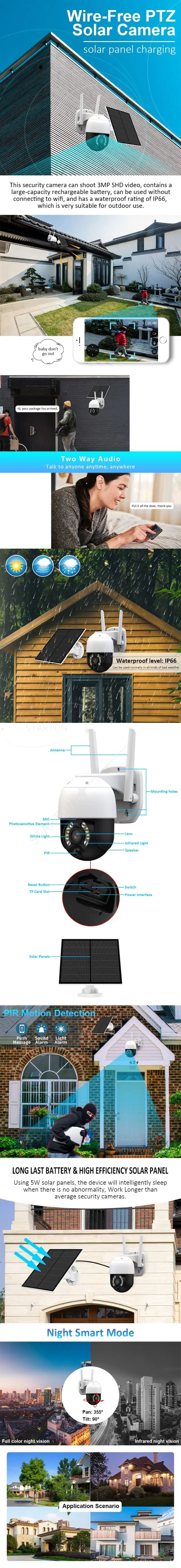 CCTV Solar Camera Outdoor Night Vision Recording Security Solar Camera