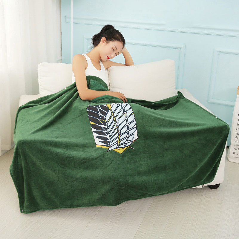 2021Attack on Titan Blanket Cloak Shingeki No Kyojin Survey Corps Cloak Cape Flannel Cosplay Hoodie Droping shipping Gift