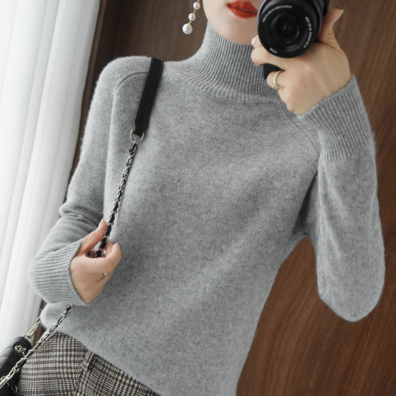 Turtleneck Pullover Fall/winter 2022 Cashmere Sweater Women Pure Color Casual Long-sleeved Loose Pullover Bottoming Women's