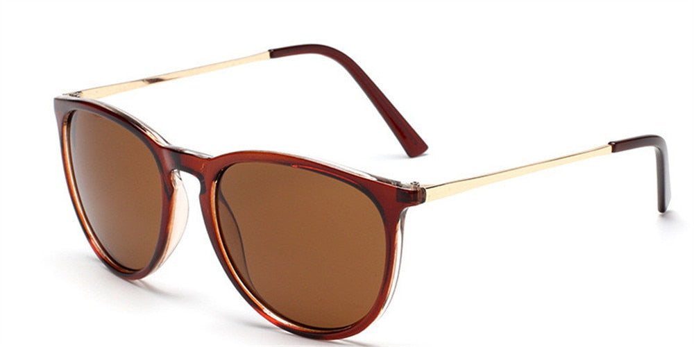 ZXWLYXGX Retro Male Round Sunglasses Women Men Brand Designer Sun Glasses For Lady Alloy Mirror Oculos De Sol