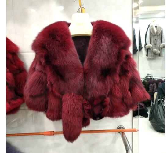 Winter Cloak Warm Women Cardigan big real Fox Fur Collar Cape Fashion Solid Poncho With medium Fur Sleeves Evening dress shaw