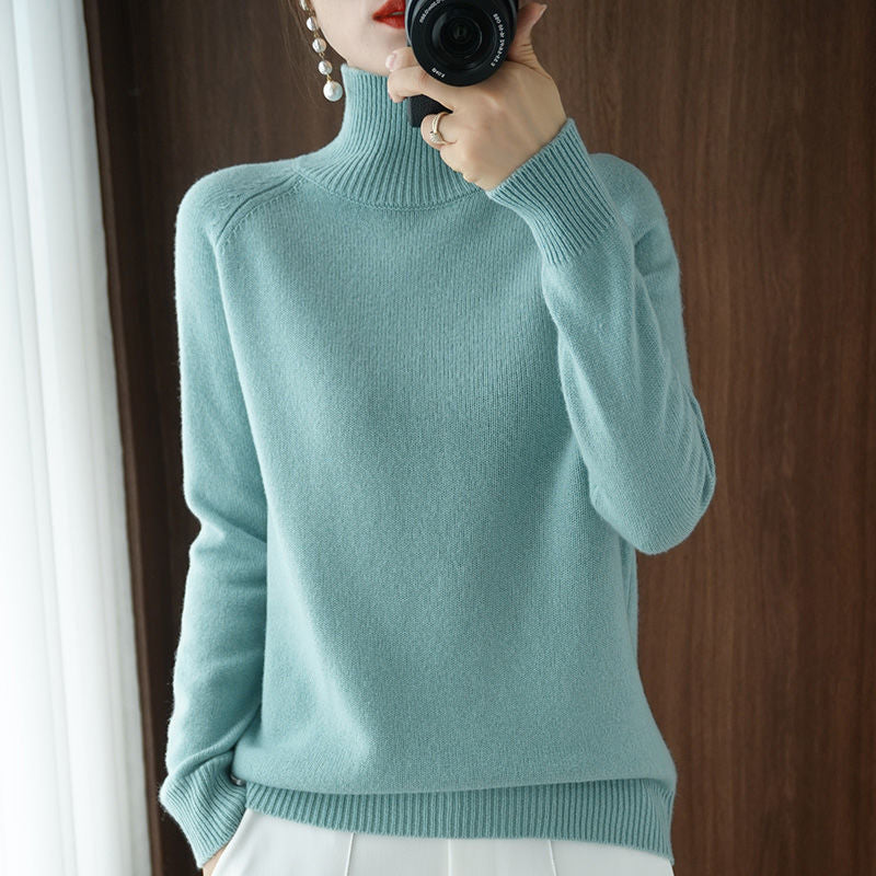 Turtleneck Pullover Fall/winter 2022 Cashmere Sweater Women Pure Color Casual Long-sleeved Loose Pullover Bottoming Women's