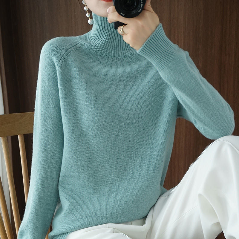 Turtleneck Pullover Fall/winter 2022 Cashmere Sweater Women Pure Color Casual Long-sleeved Loose Pullover Bottoming Women's