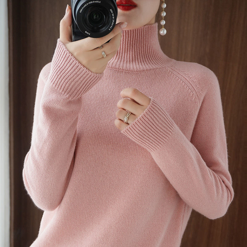 Turtleneck Pullover Fall/winter 2022 Cashmere Sweater Women Pure Color Casual Long-sleeved Loose Pullover Bottoming Women's