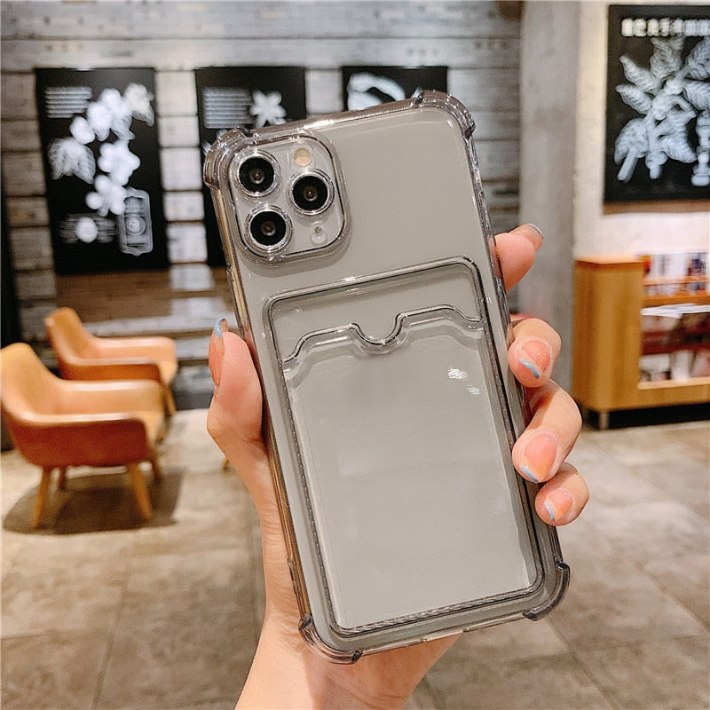 Card Holder Wallet Clear Case For Samsung S22 Ultra A52 A52S 5G A53 A51 A71 A13 A12 A32 A72 A50 A21S A03 A23 A73 A30S Case Cover