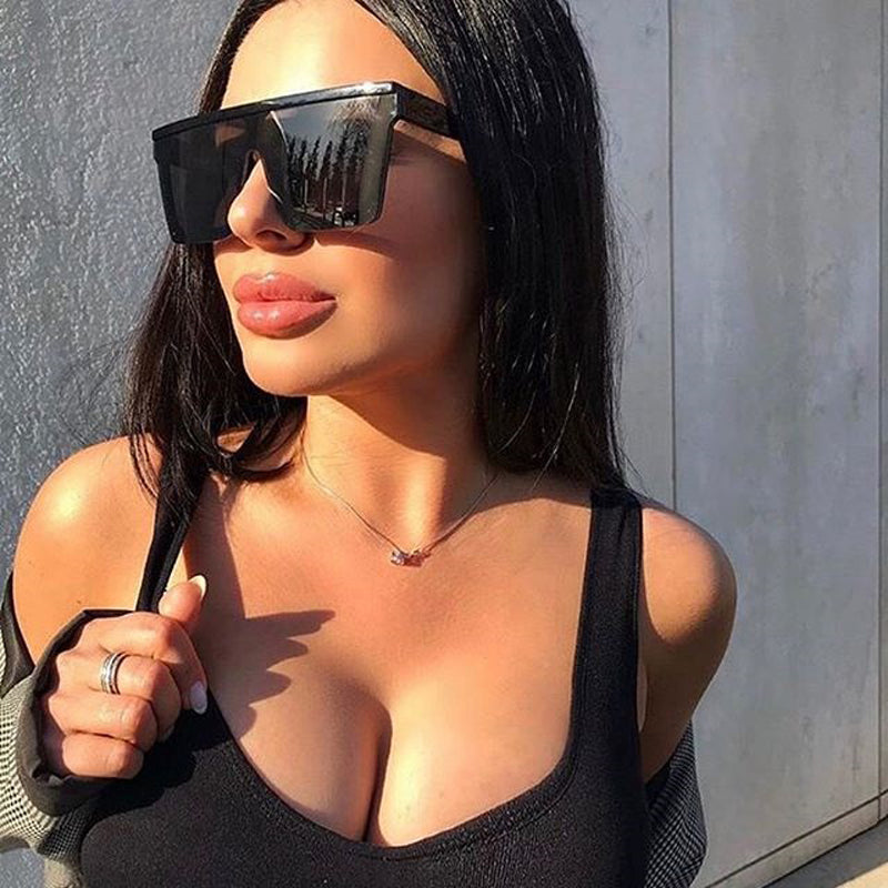 New Fashion Luxury Brand Square Sunglasses Women Vintage Oversize Sun Glasses