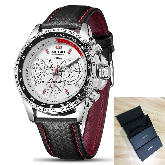 MEGIR Mens Watches Top Brand Luxury Quartz Watch Men Fashion Luminous Army Waterproof Men Wrist Watch Relogio Masculino 1010G