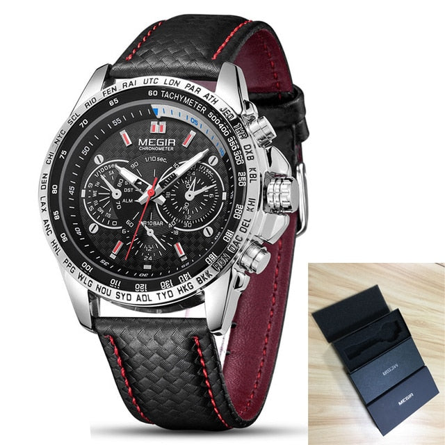 MEGIR Mens Watches Top Brand Luxury Quartz Watch Men Fashion Luminous Army Waterproof Men Wrist Watch Relogio Masculino 1010G