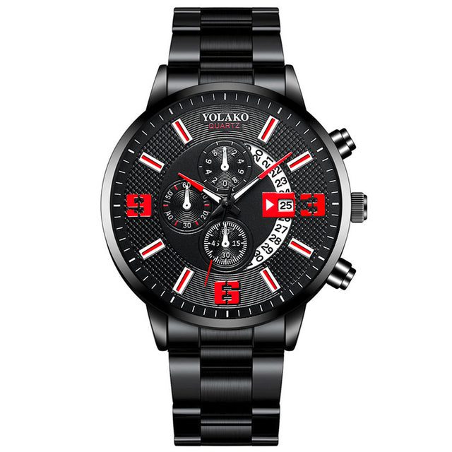 reloj hombre Mens Fashion Business Watches Men Sports Stainless Steel Quartz Watch Man Calendar Date Clock relogio masculino
