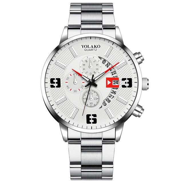 reloj hombre Mens Fashion Business Watches Men Sports Stainless Steel Quartz Watch Man Calendar Date Clock relogio masculino