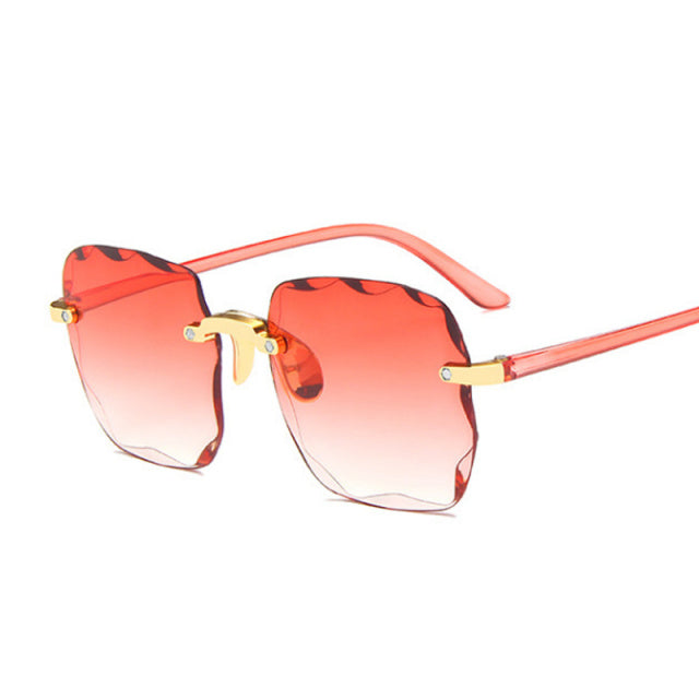 Classic Vintage Square Sunglasses Woman Gradient Mirror Frameless Sun Glasses Female Retro Fashion Rimless Oculos De Sol