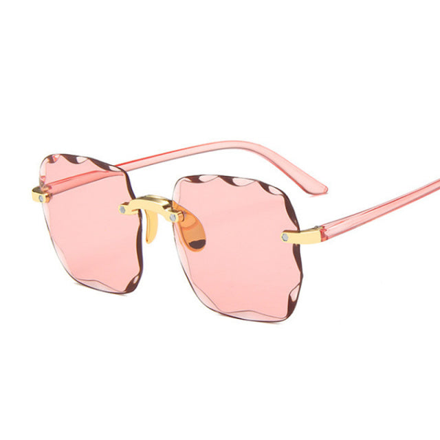Classic Vintage Square Sunglasses Woman Gradient Mirror Frameless Sun Glasses Female Retro Fashion Rimless Oculos De Sol