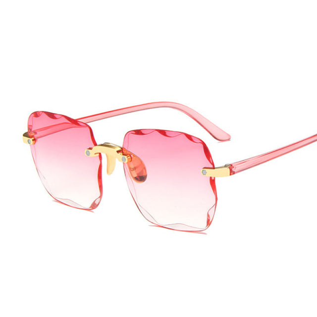 Classic Vintage Square Sunglasses Woman Gradient Mirror Frameless Sun Glasses Female Retro Fashion Rimless Oculos De Sol