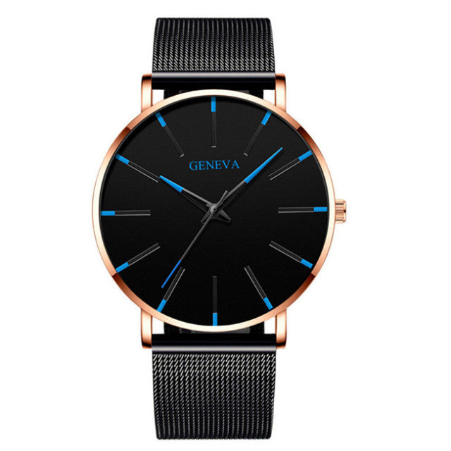 reloj hombre 2022 Watch Men Minimalist Ultra Thin Watches Men's Fashion Stainless Steel Mesh Belt Quartz Watch relogio masculino