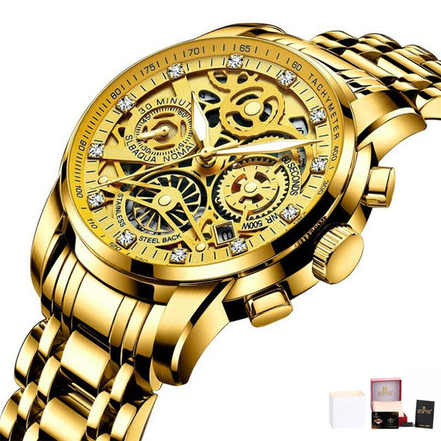 Flywheel Rotating Window Mens Watches Luxury Fashion Luminous Auto Date Men Quartz Watch Waterproof Male Clock relogios Relogio