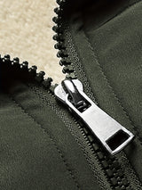 Warm Stand Collar Fleece Jacket, Men's Casual Comfortable Solid Color Zip Up Coat/ Outwear For Fall Winter