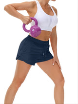 Women'S Casual Sports Shorts - Beige, Stretchy Lycra Fabric, Drawstring Waist, Multiple Pockets for Running and Fitness, Casual Sportswear|Casual Fit|Stretchy Fabric