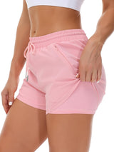 Women'S Casual Sports Shorts - Beige, Stretchy Lycra Fabric, Drawstring Waist, Multiple Pockets for Running and Fitness, Casual Sportswear|Casual Fit|Stretchy Fabric