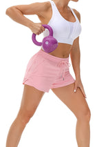 Women'S Casual Sports Shorts - Beige, Stretchy Lycra Fabric, Drawstring Waist, Multiple Pockets for Running and Fitness, Casual Sportswear|Casual Fit|Stretchy Fabric