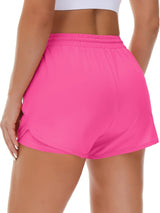 Women'S Casual Sports Shorts - Beige, Stretchy Lycra Fabric, Drawstring Waist, Multiple Pockets for Running and Fitness, Casual Sportswear|Casual Fit|Stretchy Fabric