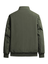 Warm Stand Collar Fleece Jacket, Men's Casual Comfortable Solid Color Zip Up Coat/ Outwear For Fall Winter