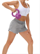 Women'S Casual Sports Shorts - Beige, Stretchy Lycra Fabric, Drawstring Waist, Multiple Pockets for Running and Fitness, Casual Sportswear|Casual Fit|Stretchy Fabric