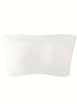 Plus Size Double-Layer Anti-Slip Strapless Bra with Removable Pads - No Underwire Seamless Smoothing High Elasticity Black Camisole Top for Casual Attire, Comfortable Daily Wear, Offshoulder Fashion, Smooth Fabric Finish