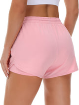 Women'S Casual Sports Shorts - Beige, Stretchy Lycra Fabric, Drawstring Waist, Multiple Pockets for Running and Fitness, Casual Sportswear|Casual Fit|Stretchy Fabric