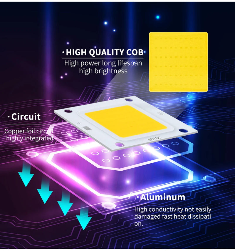 COB LED Chip 50W 30W 20W 10W 29-34V Modules LED Lamp COB CHIP Square Matrix For Spotlight Flood Light DIY Outdoor Garden