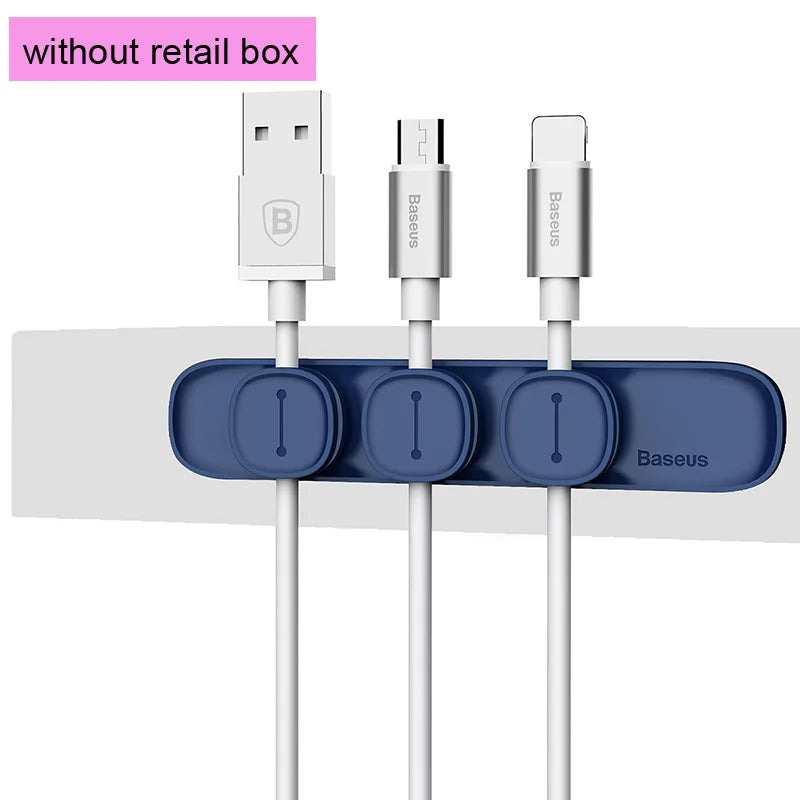 Baseus Magnetic protector Cable Clip Desktop Tidy Cable Organizer USB Charger Cable Holder Cable management