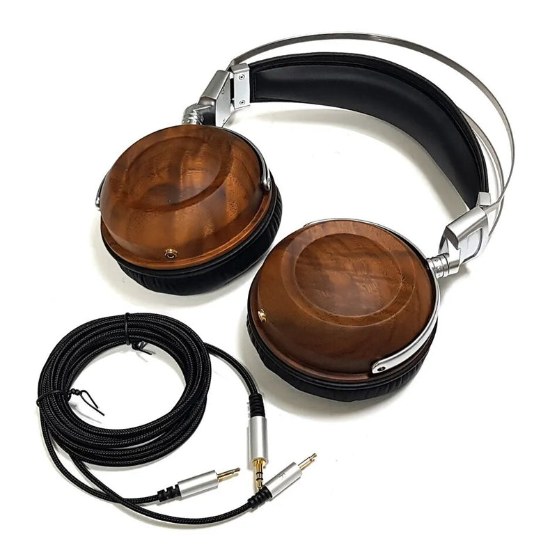 HANADOMI C1 HI-FI Headphones 50mm Beryllium Film Dynamic Stereo Wood Earphone DJ Metal Electronic Music Headband Headset
