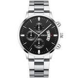 GENEVA Fashion Mens Watch Casual Calendar Military Sports Quartz Wristwatch Stainless Relogio Masculino Best Selling Clock Saati
