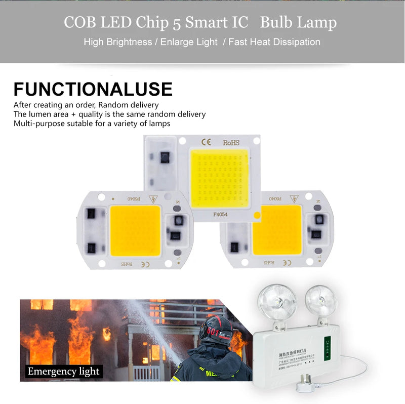 COB LED Chip Light 220V 10W 50W 20W 30W 3-9W rectangular Chip Lamp For Spotlight No Need Driver DIY Led Floodlight Lamp Y27 Y32