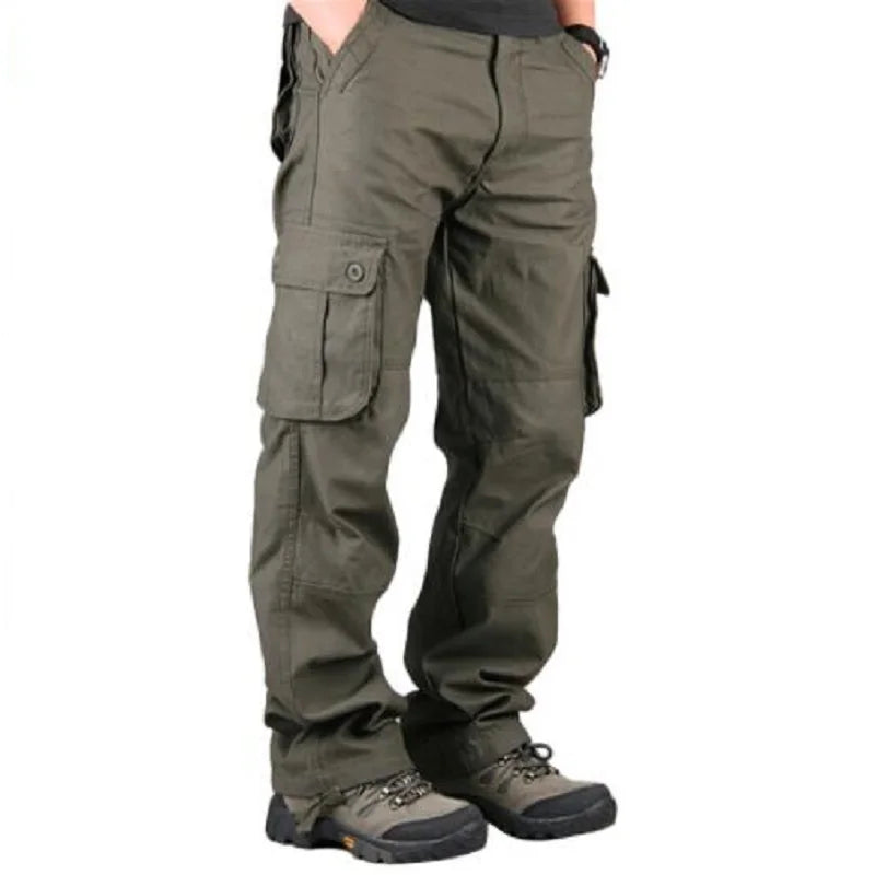 Cotton Men's Cargo Pants Casual Multi Pockets Tactical Work Pants Men Outerwear Straight Slacks Long Trousers For Men Clothing
