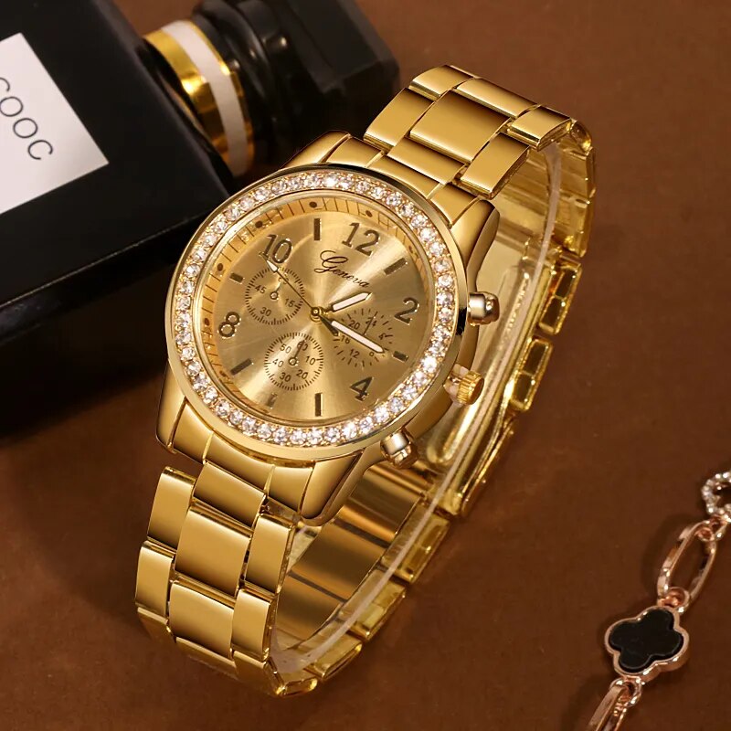 Geneva Classic Luxury Rhinestone Watch Women Watches Fashion Ladies Watch Women's Watches Clock Reloj Mujer Relogio Feminino