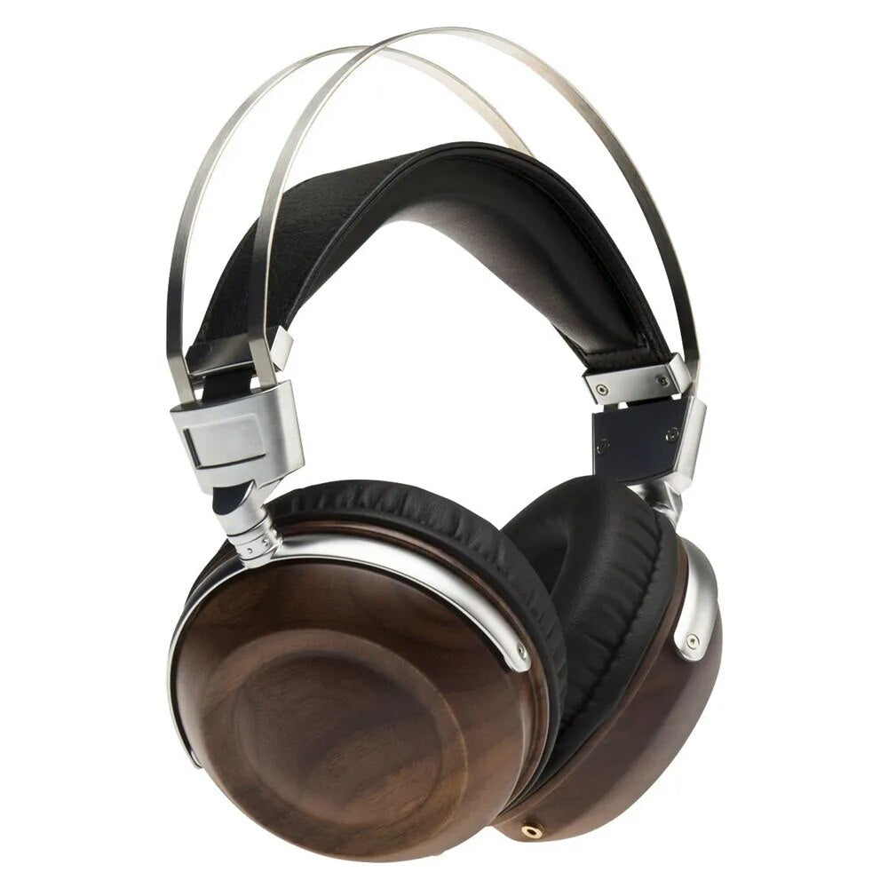HANADOMI C1 HI-FI Headphones 50mm Beryllium Film Dynamic Stereo Wood Earphone DJ Metal Electronic Music Headband Headset