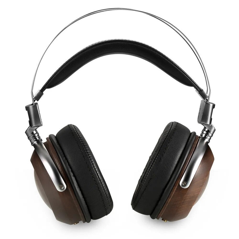 HANADOMI C1 HI-FI Headphones 50mm Beryllium Film Dynamic Stereo Wood Earphone DJ Metal Electronic Music Headband Headset