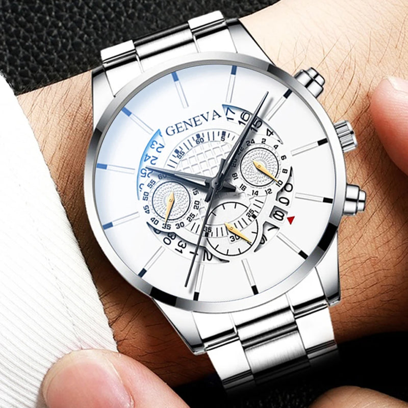 Relogio Masculino 2023 Herrenmode Business Uhren Manner Casual Kalender Uhr Mannlichen Edelstahl Quarzuhr Montre Homme